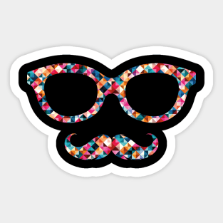 Hipster Glasses & Mustache Sticker